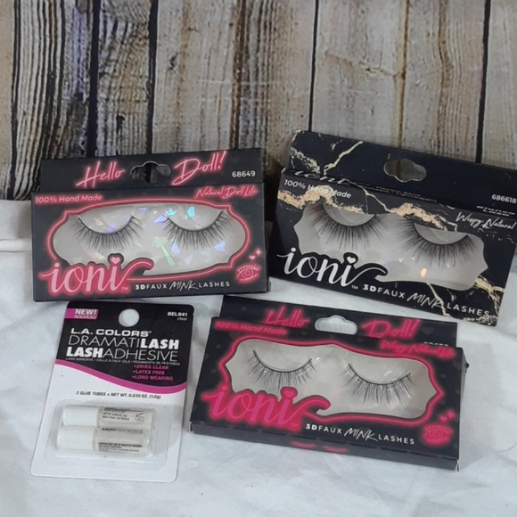 - 3d faux mink lash 3 box lot wispie natural w glue boxed - Picture 1 of 9
